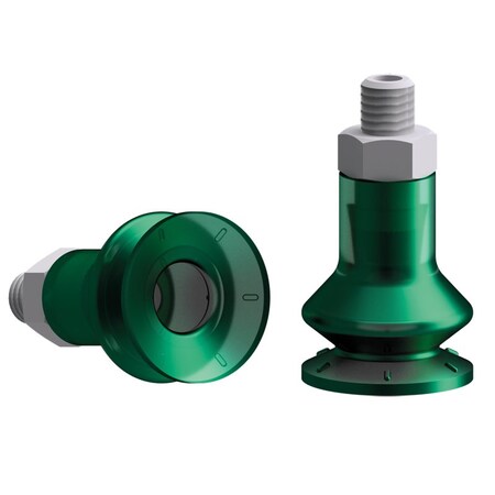 Fipa Bellows vacuum cup diam. 16 mm, Monoflex  green 50 Degrees, fitting M5-male 22.016.253.22